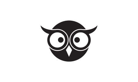owl cute head black logo symbol vector icon illustration graphic designのイラスト素材