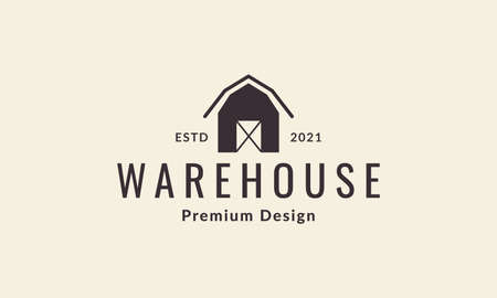 vintage warehouse simple logo symbol vector icon illustration graphic designのイラスト素材