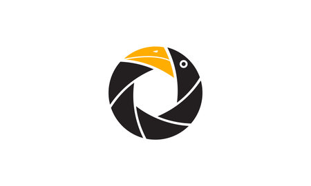 hornbill bird with shutter camera   symbol vector icon illustration graphic designのイラスト素材
