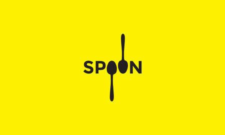 letter spoon with shape spoon logo symbol vector icon illustration graphic designのイラスト素材