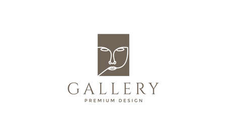 face gallery unique art logo symbol vector icon illustration graphic designのイラスト素材