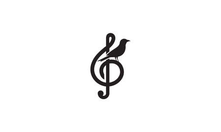 notes music and bird   vector icon illustration designのイラスト素材