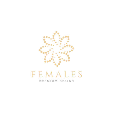 flower rounded dot mosaic logo symbol icon vector graphic design illustration idea creativeのイラスト素材