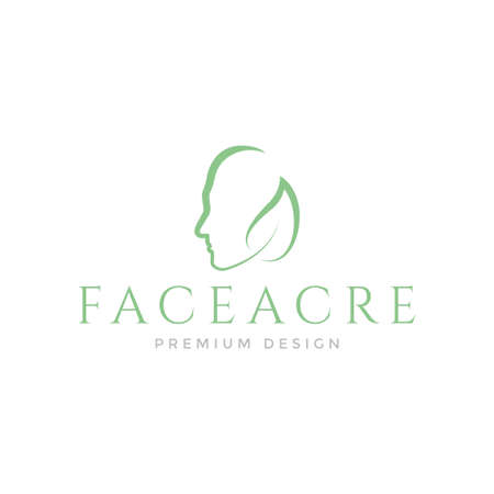 woman face care with leaf logo symbol icon vector graphic design illustration idea creativeのイラスト素材