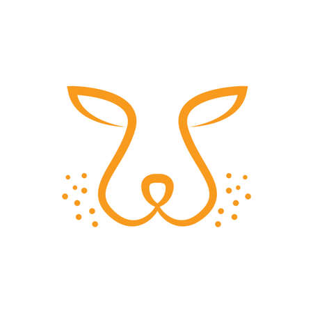 simple modern face cheetah logo symbol icon vector graphic design illustration idea creativeのイラスト素材