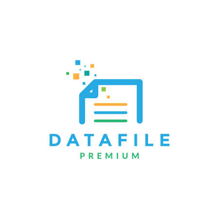 abstract paper doc data tech logo symbol icon vector graphic design illustration idea creativeのイラスト素材