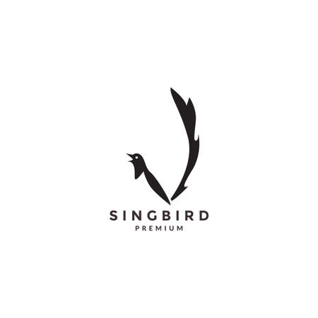 bird White-rumped shama logo symbol icon vector graphic design illustration idea creativeのイラスト素材