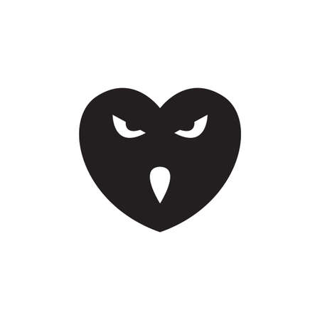 annoying love owl logo symbol icon vector graphic design illustration idea creativeのイラスト素材