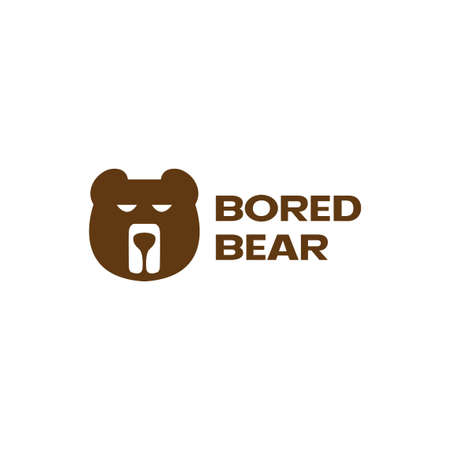head bear annoying bored logo symbol icon vector graphic design illustration idea creativeのイラスト素材
