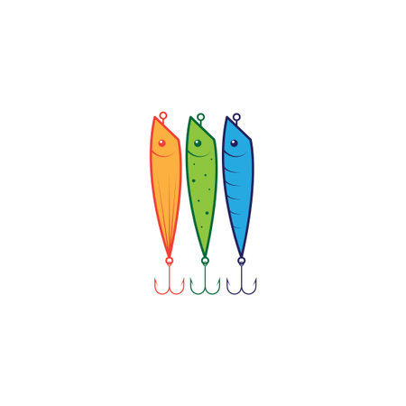 abstract colorful fishing bait logo symbol icon vector graphic design illustration idea creativeのイラスト素材
