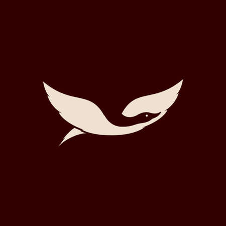 bird fly goose negative space logo symbol icon vector graphic design illustration idea creativeのイラスト素材
