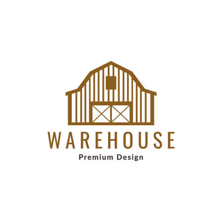 warehouse wood home vintage logo design vector graphic symbol icon sign illustration creative ideaのイラスト素材