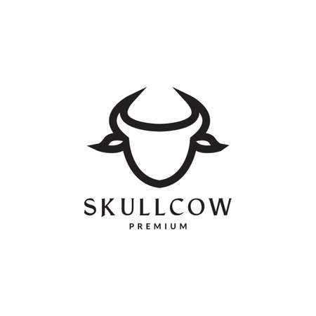 minimal face cow modern logo symbol icon vector graphic design illustration idea creativeのイラスト素材