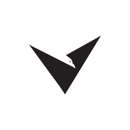 minimalist triangle shape bird modern logo design vector graphic symbol icon sign illustration creative ideaのイラスト素材