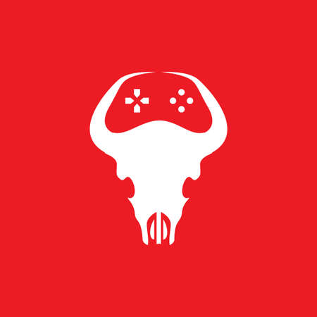 skull with game pad logo design vector graphic symbol icon sign illustration creative ideaのイラスト素材
