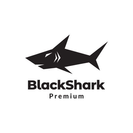 black little fish shark modern logo design vector graphic symbol icon sign illustration creative ideaのイラスト素材