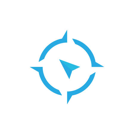 modern blue compass with arrow logo design vector graphic symbol icon sign illustration creative ideaのイラスト素材