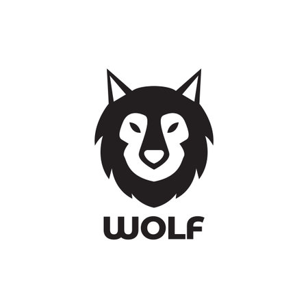 simple face black wolf wild logo design vector graphic symbol icon sign illustration creative idea