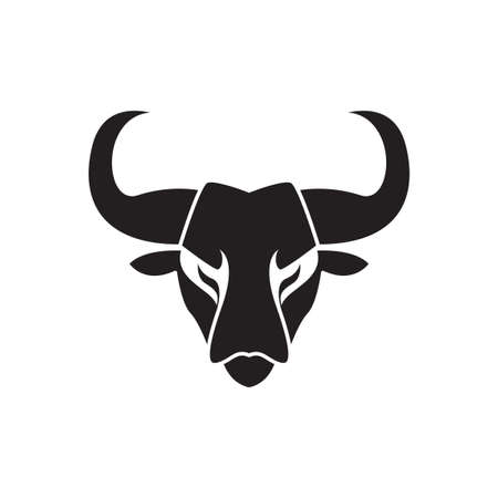 face black cow strong logo design vector graphic symbol icon sign illustration creative ideaのイラスト素材