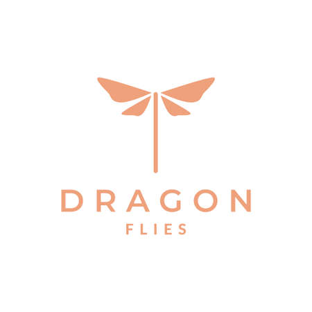 beauty luxury dragonfly minimalist logo design vector graphic symbol icon sign illustration creative ideaのイラスト素材