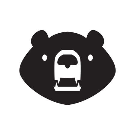 face cute honey bear flat logo design vector graphic symbol icon illustration creative idea