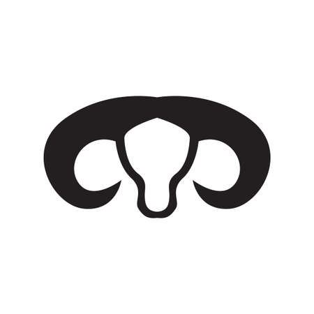 isolated long horn goat modern shape logo design, vector graphic symbol icon illustration creative ideaのイラスト素材