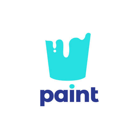 colorful bucket with paint logo design, vector graphic symbol icon illustration creative ideaのイラスト素材