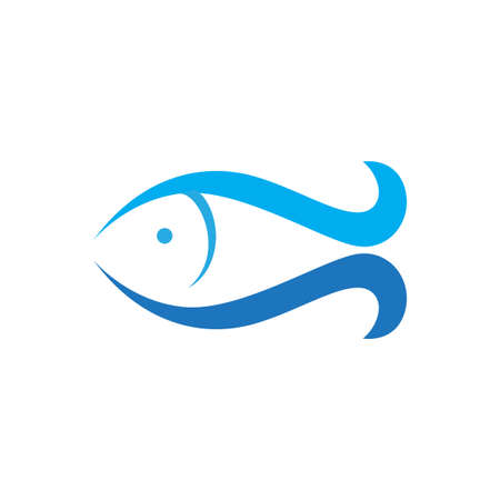 colorful minimalist little fish blue logo design, vector graphic symbol icon illustration creative ideaのイラスト素材