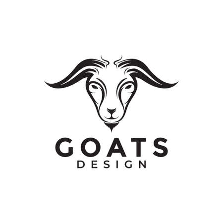 head goat with art modern logo design, vector graphic symbol icon illustration creative ideaのイラスト素材