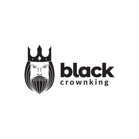 face old man king long beard logo design, vector graphic symbol icon illustration creative ideaのイラスト素材