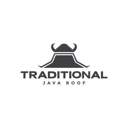 traditional building roof java logo design vector graphic symbol icon illustration creative ideaのイラスト素材