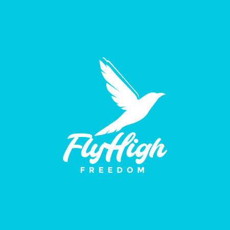 little bird fly high freedom logo design vector graphic symbol icon illustration creative ideaのイラスト素材
