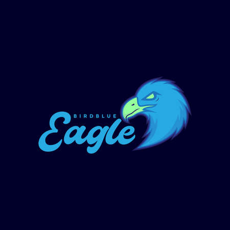 eagle head blue colored logo design vector graphic symbol icon illustration creative ideaのイラスト素材
