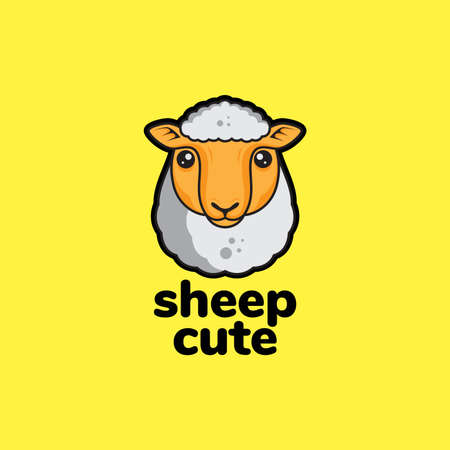 colored cute little sheep logo design vector graphic symbol icon illustration creative ideaのイラスト素材