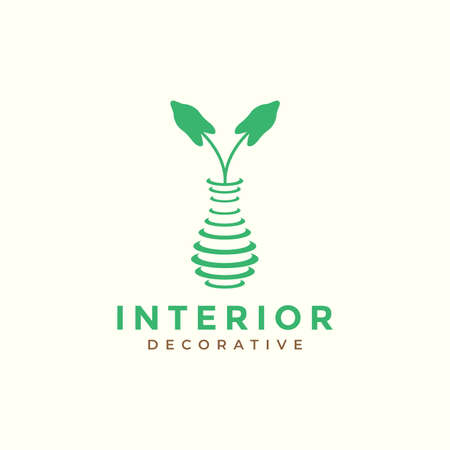 geometric bottle vase pot interior plant logo design vector graphic symbol icon illustration creative ideaのイラスト素材