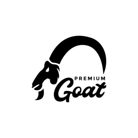 head long horn goat logo design vector graphic symbol icon illustration creative ideaのイラスト素材