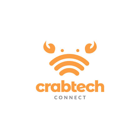 internet wifi with crab logo design vector graphic symbol icon illustration creative ideaのイラスト素材