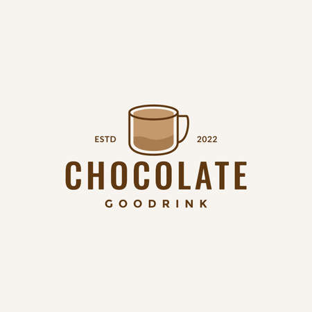simple line abstract with chocolate hot drink logo design vector graphic symbol icon illustration creative ideaのイラスト素材