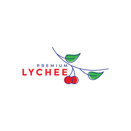 line abstract branch lychee logo design vector graphic symbol icon illustration creative ideaのイラスト素材