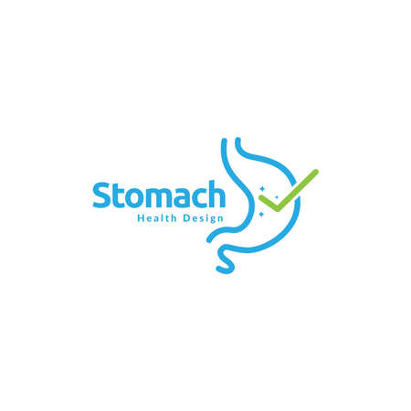 health stomach with check mark logo design vector graphic symbol icon illustration creative ideaのイラスト素材