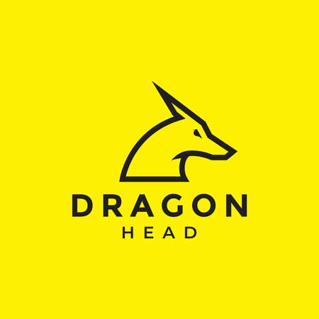 minimal head dragon modern logo design vector graphic symbol icon illustration creative ideaのイラスト素材