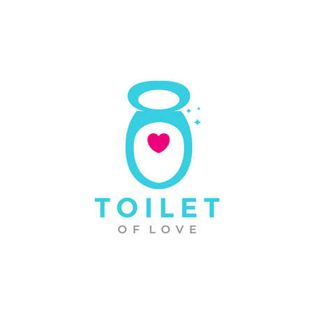 toilet with love shape logo design vector graphic symbol icon illustration creative ideaのイラスト素材