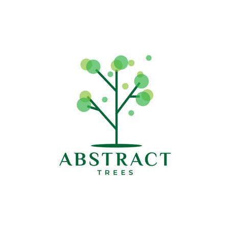 abstract tree green dots leaf modern logo design vector graphic symbol icon illustration creative ideaのイラスト素材