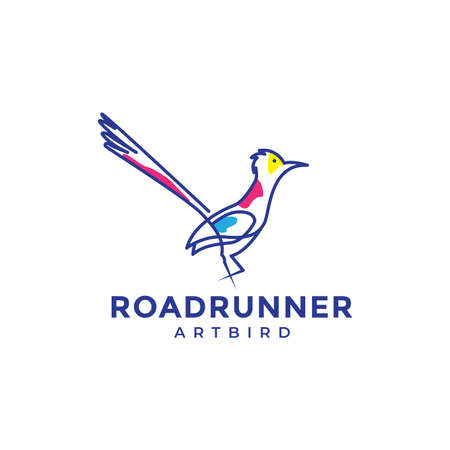lines art abstract bird roadrunner logo design vector graphic symbol icon illustration creative ideaのイラスト素材