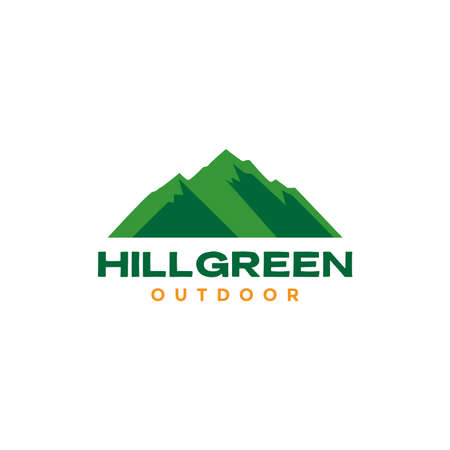 hill green minimal colorful logo design vector graphic symbol icon illustration creative ideaのイラスト素材