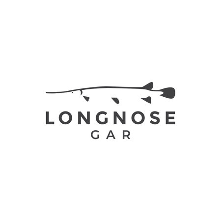 fish longnose gar minimal logo designのイラスト素材