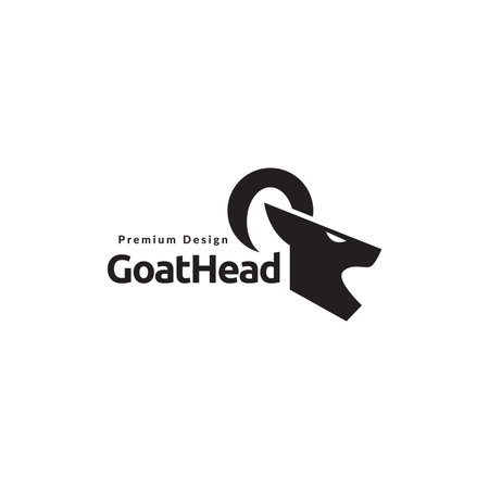geometric head mountain goat logoのイラスト素材