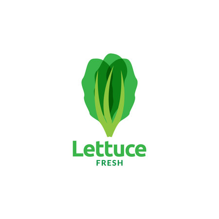 green abstract lettuce logo designのイラスト素材