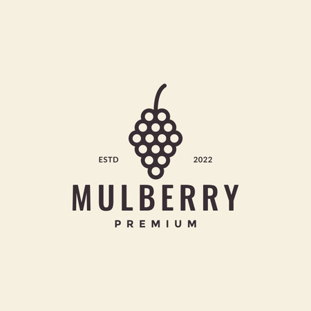 hipster fruit mulberry logo designのイラスト素材