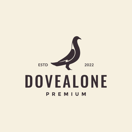 hipster dove bird logo designのイラスト素材